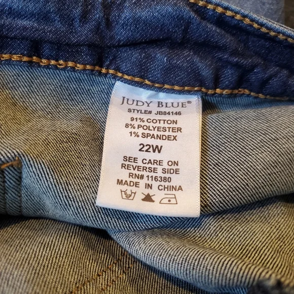 Judy Blue Boho Plus Size High Rise Ultra Flare Dark Denim Blue Jeans Size 22W - Picture 9 of 14